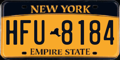 NY license plate HFU8184