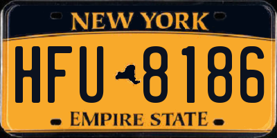 NY license plate HFU8186