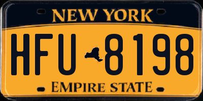 NY license plate HFU8198