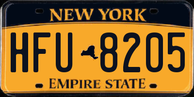 NY license plate HFU8205
