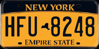 NY license plate HFU8248