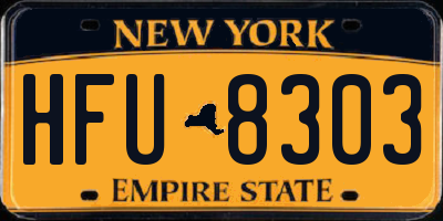 NY license plate HFU8303