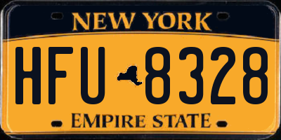 NY license plate HFU8328