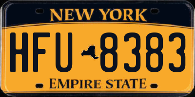 NY license plate HFU8383