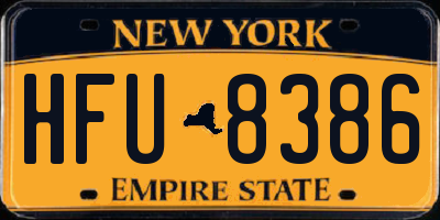 NY license plate HFU8386