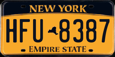 NY license plate HFU8387