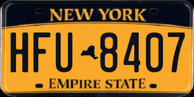 NY license plate HFU8407