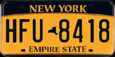 NY license plate HFU8418