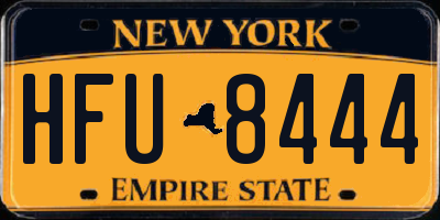 NY license plate HFU8444