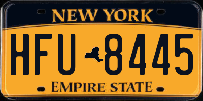 NY license plate HFU8445