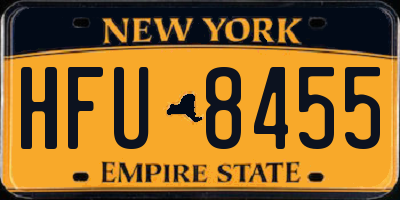 NY license plate HFU8455
