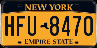 NY license plate HFU8470
