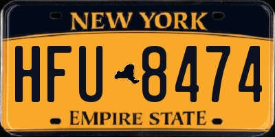 NY license plate HFU8474