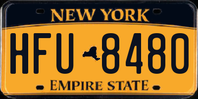 NY license plate HFU8480