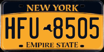 NY license plate HFU8505