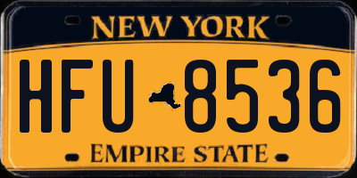 NY license plate HFU8536