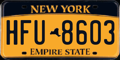 NY license plate HFU8603