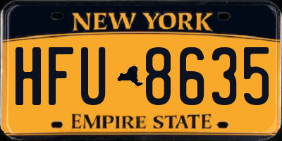 NY license plate HFU8635