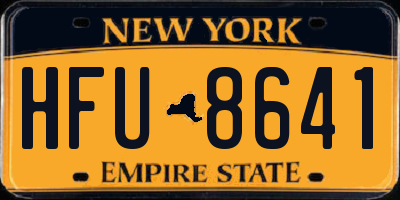 NY license plate HFU8641