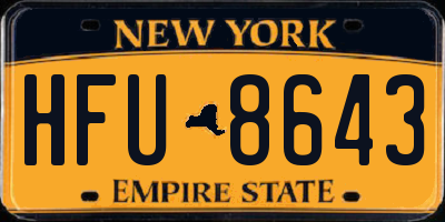 NY license plate HFU8643