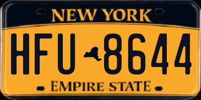 NY license plate HFU8644
