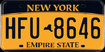 NY license plate HFU8646