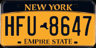 NY license plate HFU8647