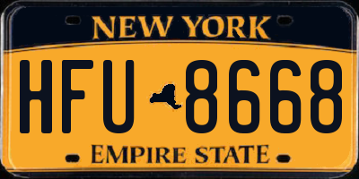 NY license plate HFU8668