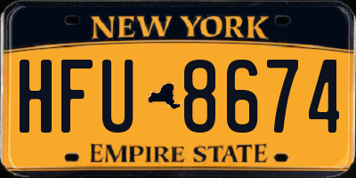 NY license plate HFU8674
