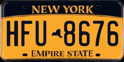NY license plate HFU8676