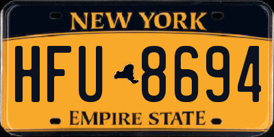 NY license plate HFU8694