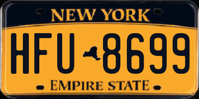 NY license plate HFU8699