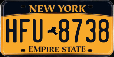 NY license plate HFU8738