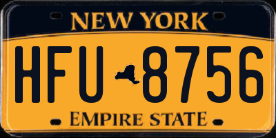 NY license plate HFU8756