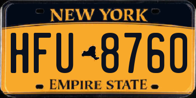 NY license plate HFU8760