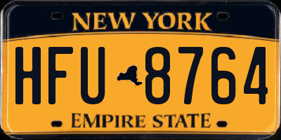 NY license plate HFU8764