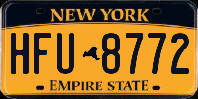 NY license plate HFU8772