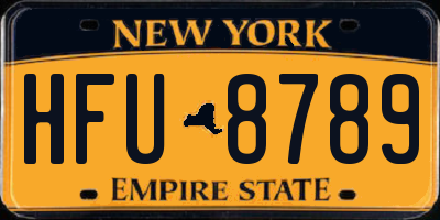 NY license plate HFU8789