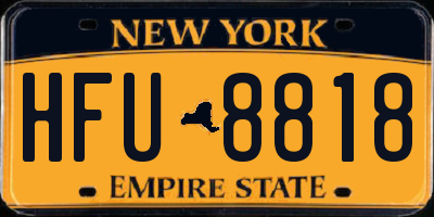 NY license plate HFU8818