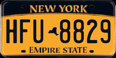 NY license plate HFU8829