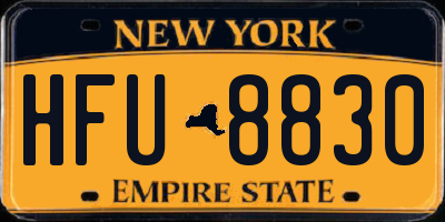 NY license plate HFU8830