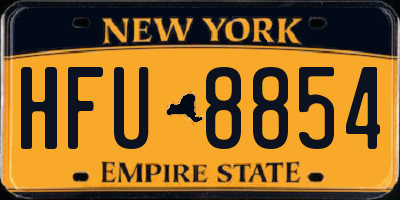 NY license plate HFU8854