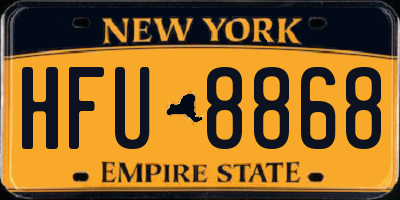 NY license plate HFU8868