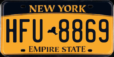 NY license plate HFU8869