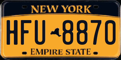 NY license plate HFU8870
