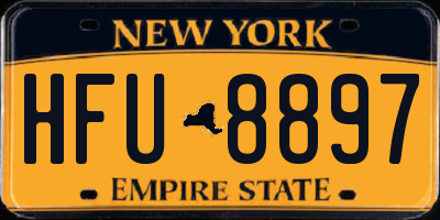 NY license plate HFU8897