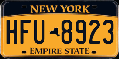 NY license plate HFU8923