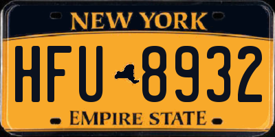 NY license plate HFU8932