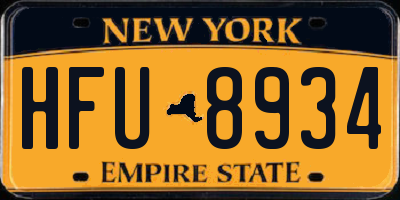 NY license plate HFU8934