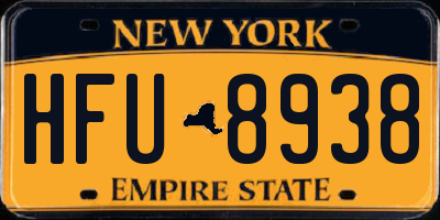 NY license plate HFU8938